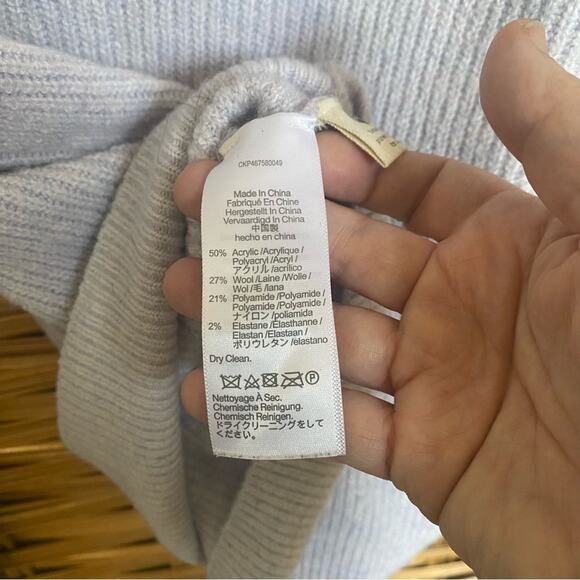 Madewell purple Lilac square Neck Sweater with Balloon Sleeves medium - Picture 7 of 8